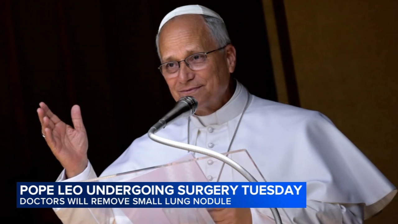 Pope Leo heads to hospital ahead of surgery to remove lung nodule

       — ABC 7 Bay Area, Half Moon Bay Health news